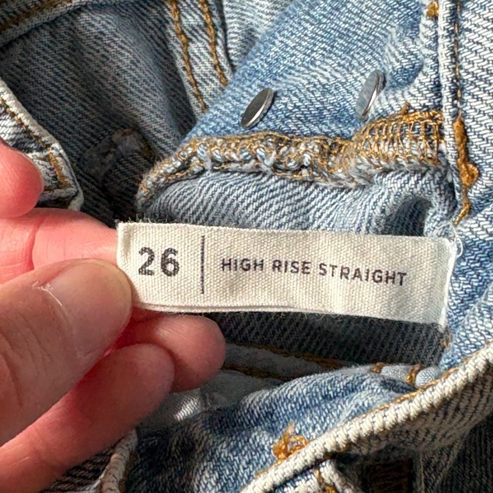 Pacsun Button Fly Jeans Size 26 High Rise Straight Denim Stretch - Picture 5 of 8